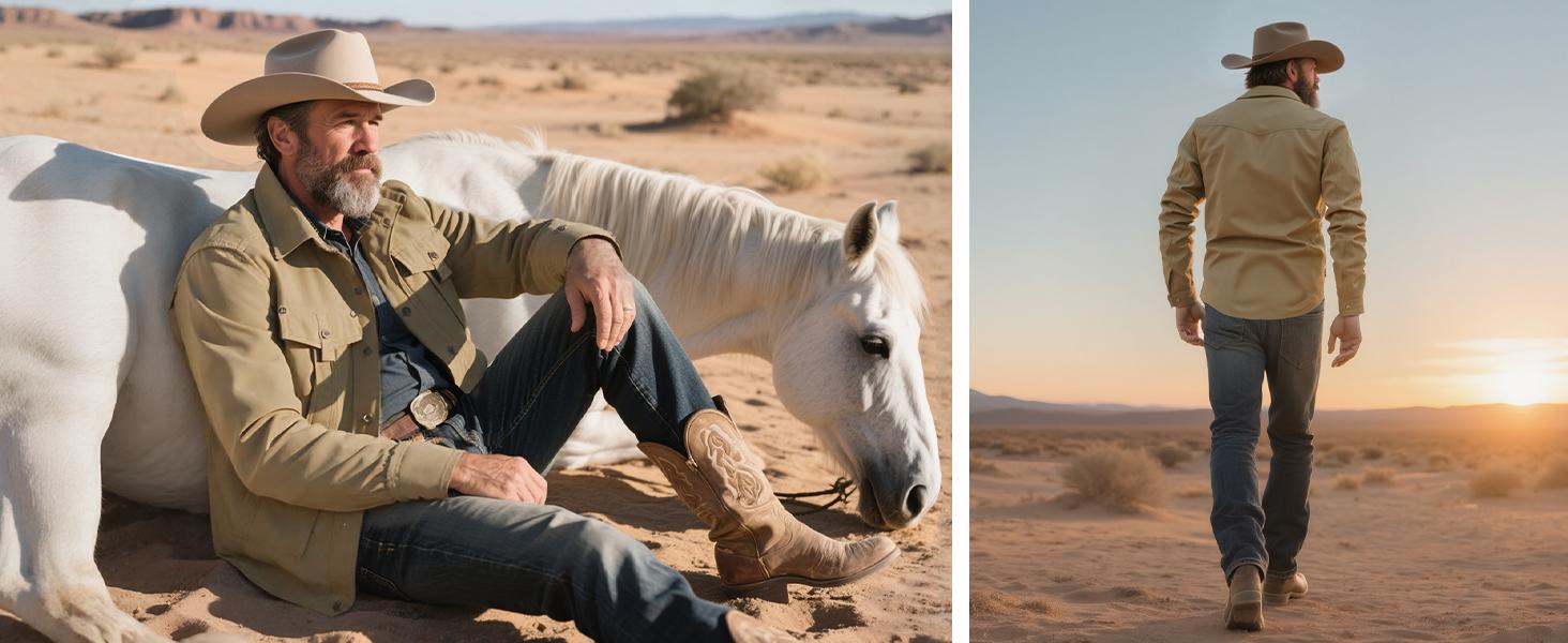 Men's Flannel Lined Shacket Lightweight Warm Snap Western Plaid Shirt Jacket for Outdoor Cowboy Casual Work