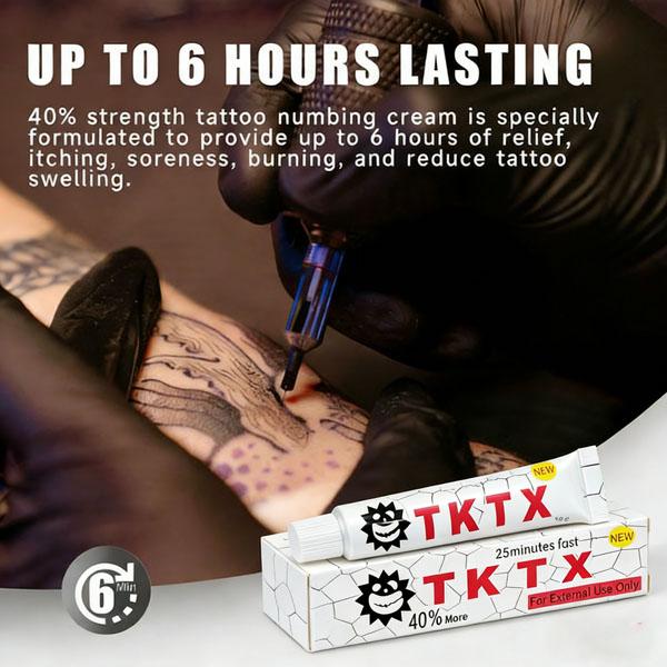 TKTX Tattoo Cream 25Mins Super FastNumbing Tattoo Supply, Painless Numbness Cream Lasting For 6-8 Hours, Suitable For Tattoo, Eyebrow Tattoo, Puncture,Moult - Cosmetics.
