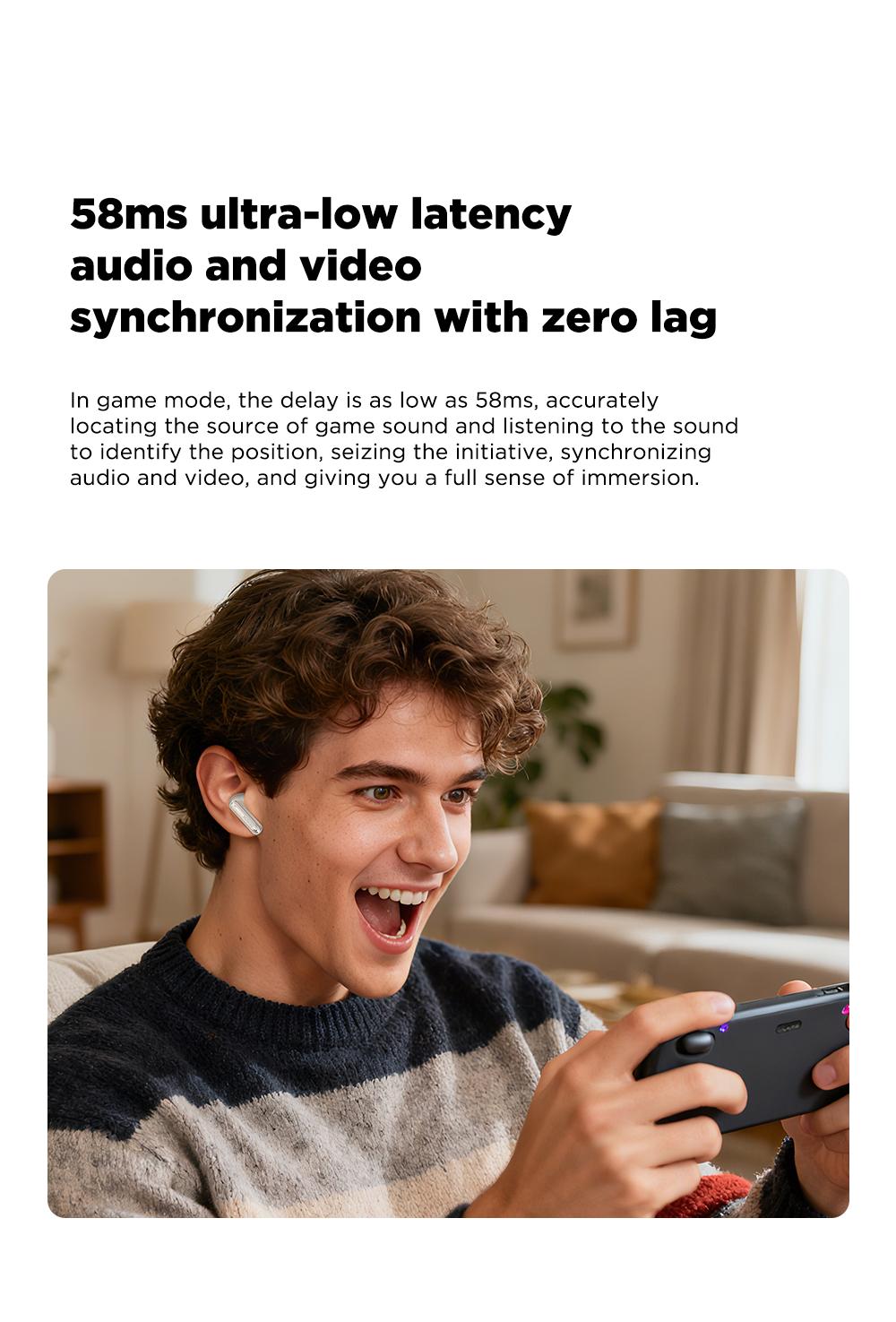 MINISO MS106 Wireless Earbuds Bluetooth 6.0 Earphones, In Ear Earbuds,Waterproof Wireless Earphones, Suitable for Office, Sports, Study and Audio Calls, Built in Microphone, Gaming Bluetooth Headphones