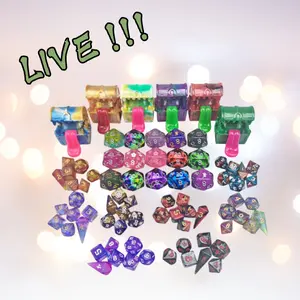 Hymgho - Box of Tricks - Mini Dice, D20, and Resin Mimic- Dice Box Metal Dice Set Polyhedral Dice Set