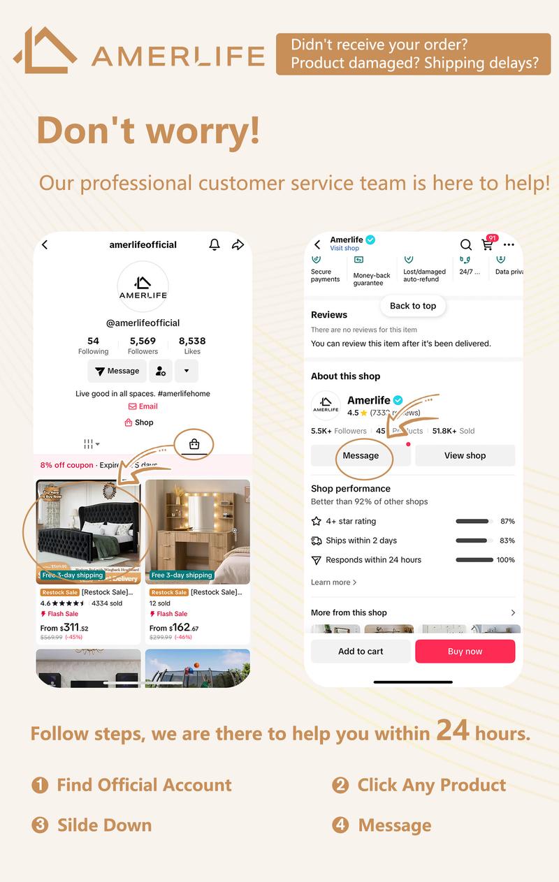 AMERLIFE Modern Bed Frame with Wingback Headboard, Velvet Upholstered Bed Frame with Handmade Button Tufted & Nailhead,Wooden Slats Support/Luxury Bedroom Furniture Design /Queen/King/California King Size/Best Gift Ideas/Christmas Gifts