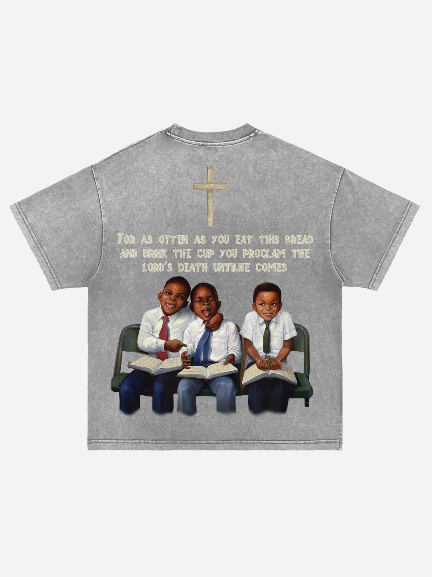 Sopula Studio Men's Streetwear First Sunday Old-color washed cotton Comfortable and stylish round-neck short-sleeved Tshirt