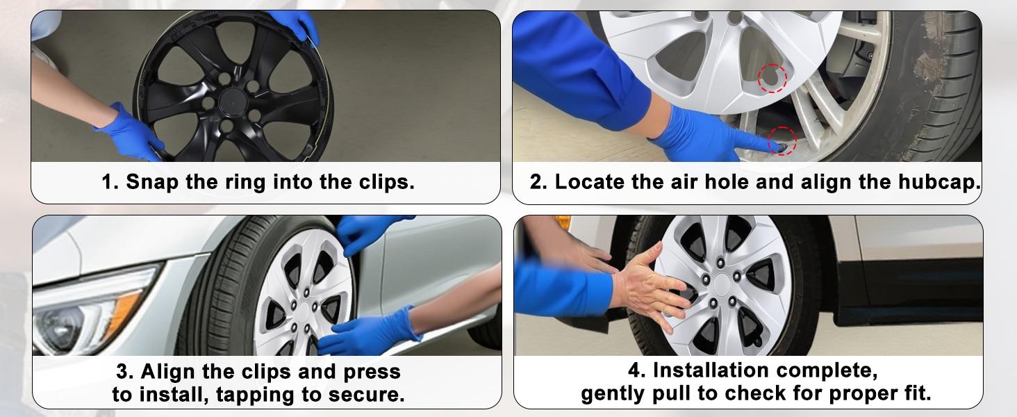 Nilight Wheel Cover Hubcaps 17 Inch Compatible for Toyota RAV4 2019 2020 2021 2022 2023 2024 2025 Hub Caps 17 inch Set of 4 Rim Covers Protector Wheel Replacement 42602-0R040 42602-42040, Silver