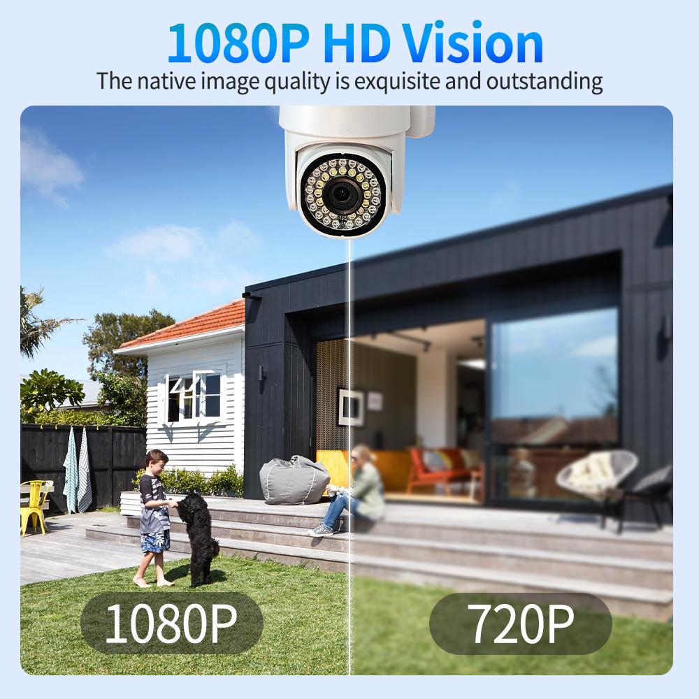 3MP Security Camera, 2K HD Video and Color Night Vision, 360° rotation,Video Replay,2.4Ghz WiFi, Motion Detection, Two-Way Audio - Easy Installation WiFi Home Automatic Card