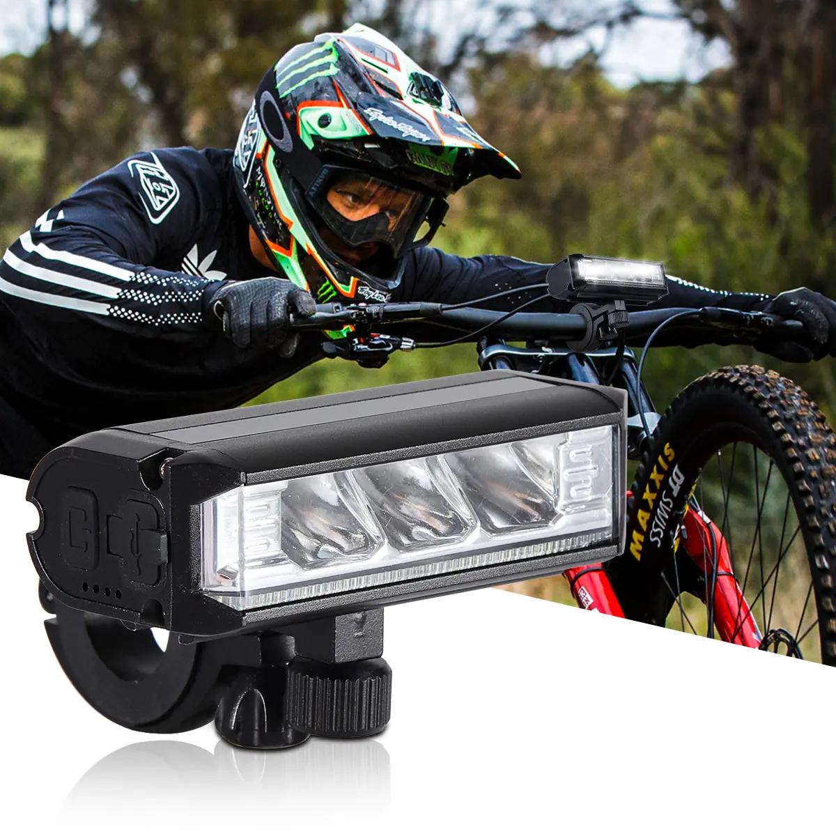 Unisex Super Bright LED Bike Headlight - Multiple Lighting Modes, IP6 Waterproof, USB Rechargeable, Mounts Firmly, Durable Exterior Finish - Ideal for Adult Mountain Road Commuter Night Cycling, Hexagon Wrench