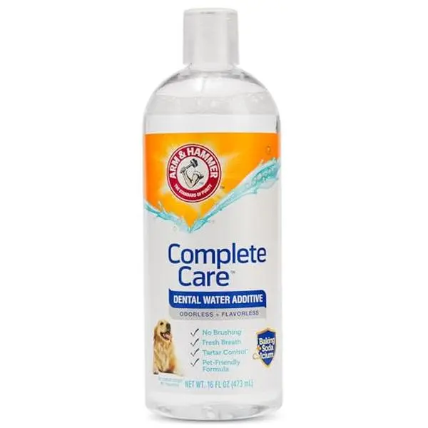 Arm & Hammer Complete Care Dental Water Additive for Dogs, Dog Breath Freshener, Dog Mouth Wash or Dental Rinse, Simply Add to Pet Drinking Water for Fresher Breath, 16 FL OZ