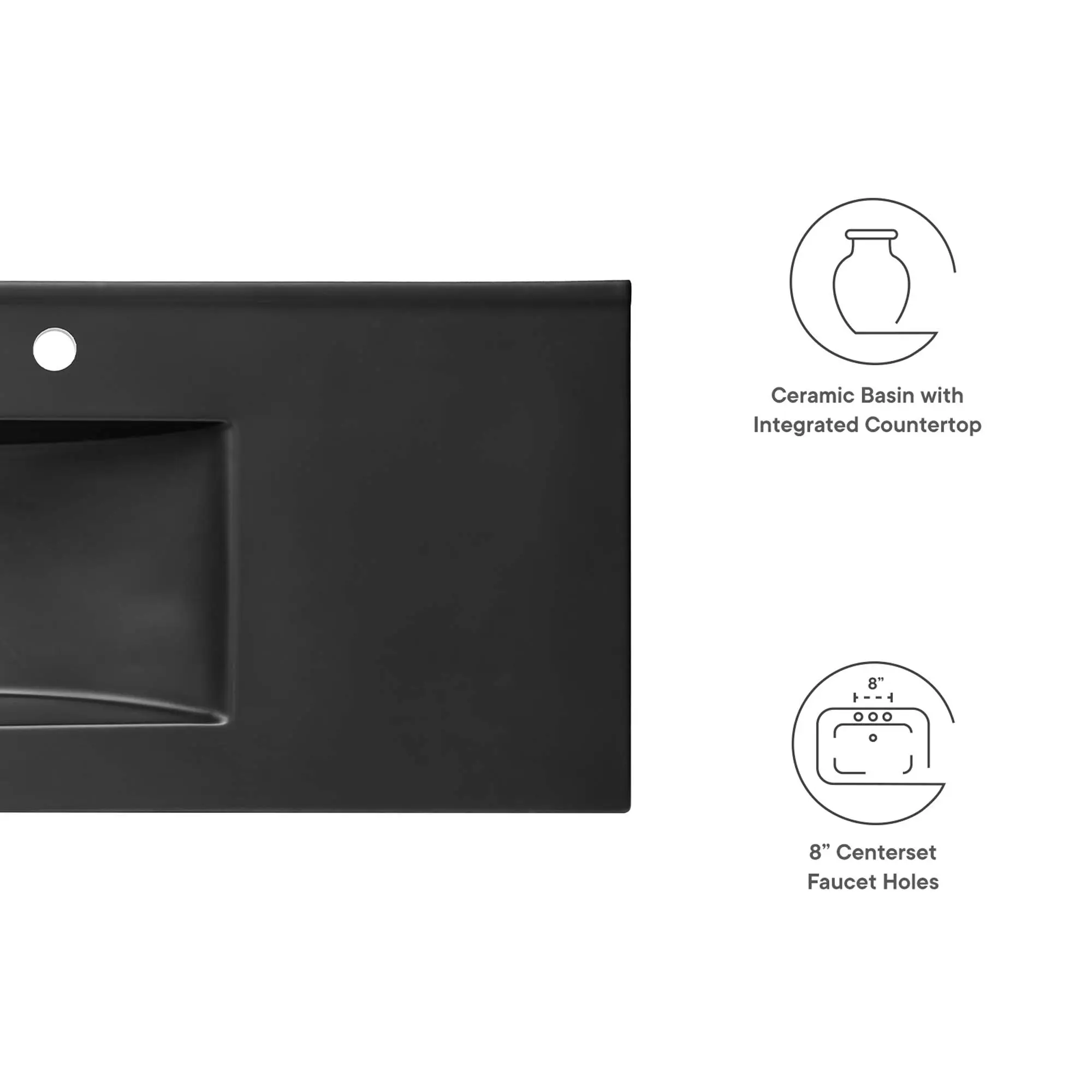 Cayman 48" Single Basin Bathroom Sink in Black Cayman 48" Single Basin Bathroom Sink in Black
