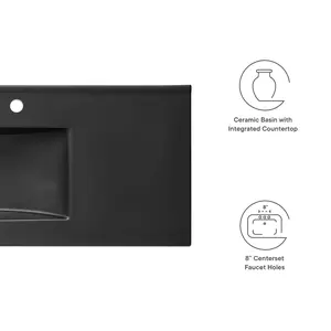 Cayman 48" Single Basin Bathroom Sink in Black Cayman 48" Single Basin Bathroom Sink in Black