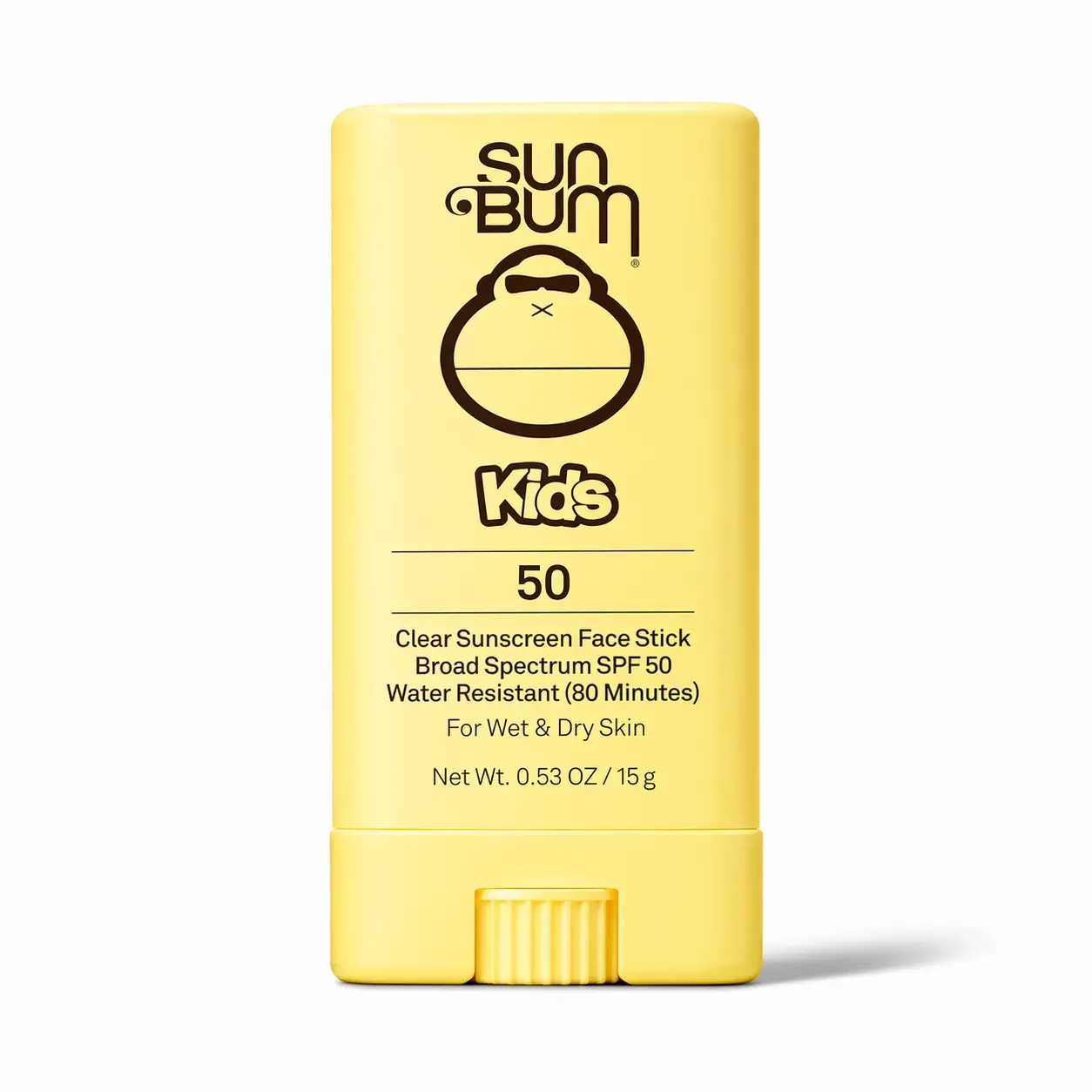 Sun Bum Kids SPF 50 Clear Face Stick Sunscreen – Broad Spectrum UV Protection for Wet or Dry Skin, Vitamin E Moisturizing Formula, Travel Size, Hawaii 104 Compliant (No Oxybenzone & Octinoxate) 0.53oz