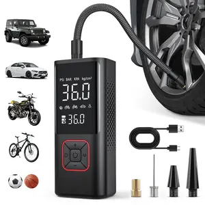Vaclife 150 Psi Cordless Tire Inflator Portable Compressor, Quick Inflation, Auto Shutoff, LED Light, Accs, Red VacLife