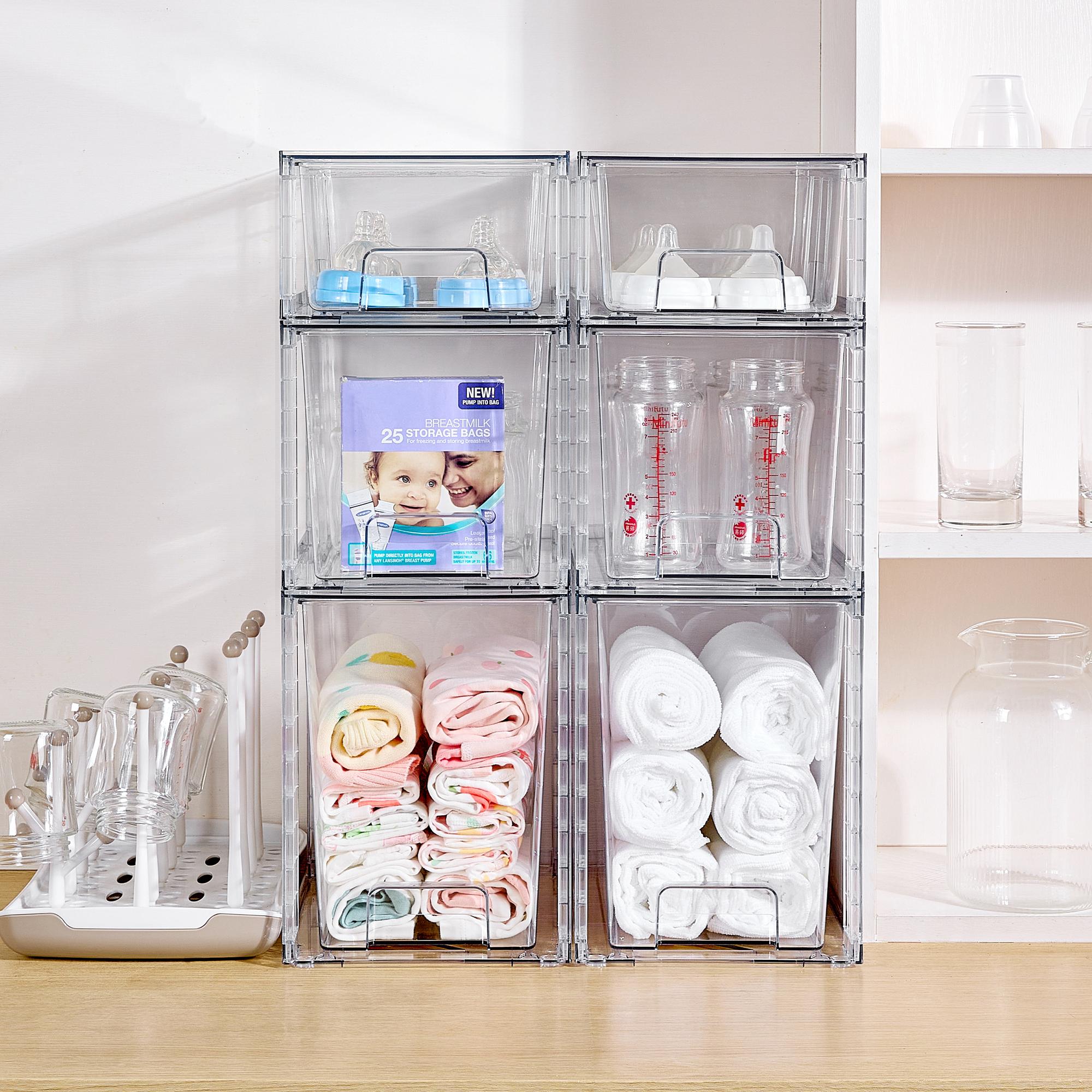 【Bathroom Organizer】Vtopmart 6 Pack Stackable Storage Drawers, Bathroom Undersink Organizers for Nursing Bottles,Closet,Cabinet,Pantry,Medicine Organization,with FREE Stickers 【Bathroom Organizer】Vtopmart 6 Pack Stackable Storage Drawers, Bathroom Undersink Organizers for Nursing Bottles,Closet,Cabinet,Pantry,Medicine Organization,with FREE Stickers