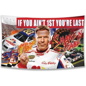 If You Ain't 1st First You're Last Flag for Talladega Nights Ricky Bobb Pattern tapestry, dopamine art tapestry, suitable for living room, bedroom, college dorm, trippy room decor , creative gift,accessories room, Wall Decoration, Hanging, bedroom decor