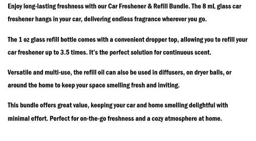 Car Freshener & Refill Bundle - Long Lasting Car Fragrance