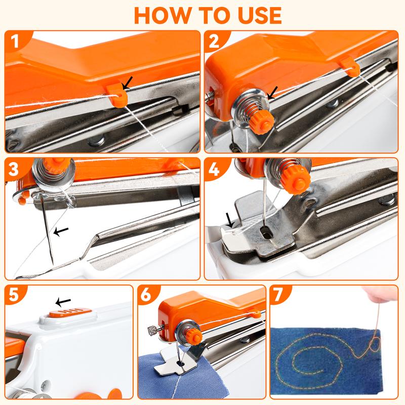 Viral Quick Fix! BSHAPPLUS Cordless Mini Handheld Sewing Machine for On-the-Go Repair (6PCS Kit)