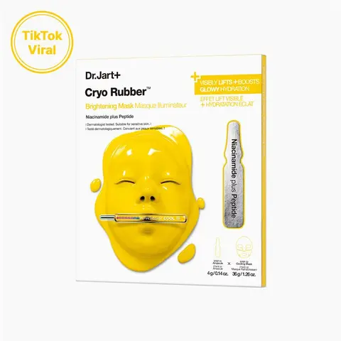 [Dr.Jart+] Cryo Rubber Brightening Korean Face Mask With Niacinamide Plus Peptide | 20 Minute Korean Facial at Home | Treatment Mask for Instant Results
