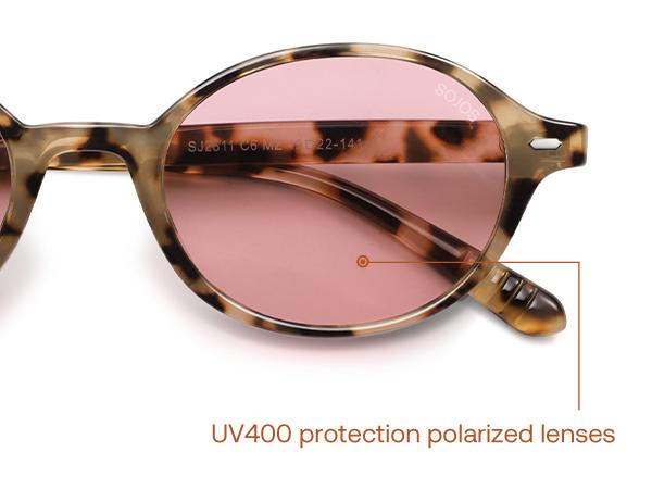 SOJOS Trendy Oval Polarized Sunglasses for Women Men, Chic Retro Small Narrow Round Womens Mens Sunnies