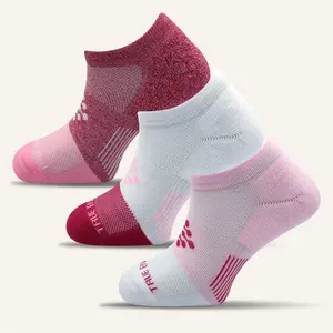Women's Colorful Sport Cushioned Ankle Socks - 3 Pair