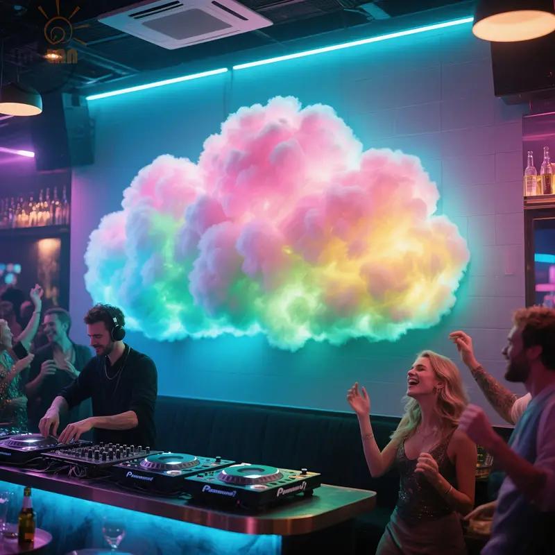 Intelligent 3D Cloud LED Light | Color Change&Music Synchronization | Christmas and Halloween Room Decoration | USB Powered Home DIY Fun