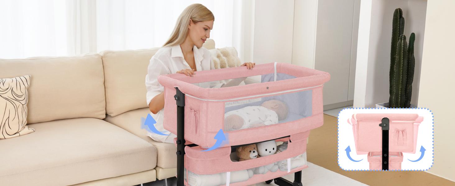 Baby Bassinet, Baby Basinet Bedside Sleeper, Easy to Fold Portable Crib Side Bassinet new Style Girl/boy bassinets, bedside bassinet Baby Bassinet, Baby Basinet Bedside Sleeper, Easy to Fold Portable Crib Side Bassinet new Style Girl/boy bassinets, bedside bassinet