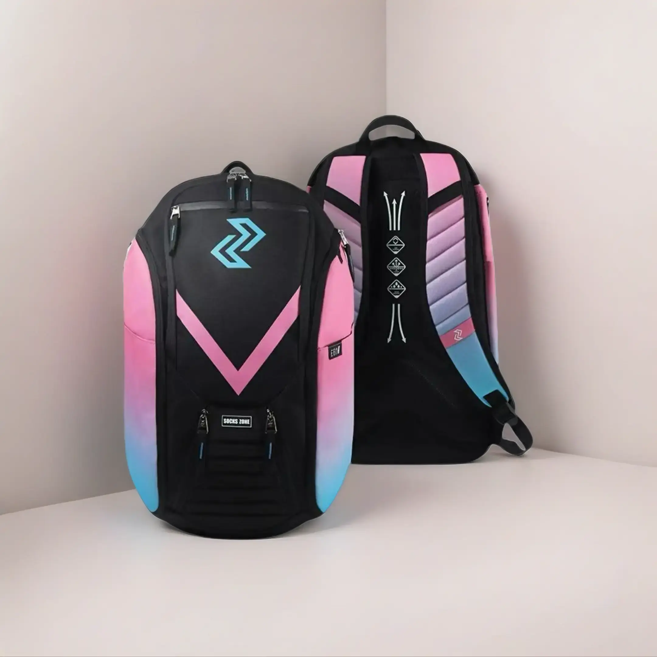 Unlock Your Aesthetic. LEFIGHT Colorblock Sports Backpack – Sleek Design for Basketball, Gym & Outdoor Training ,Home Gym