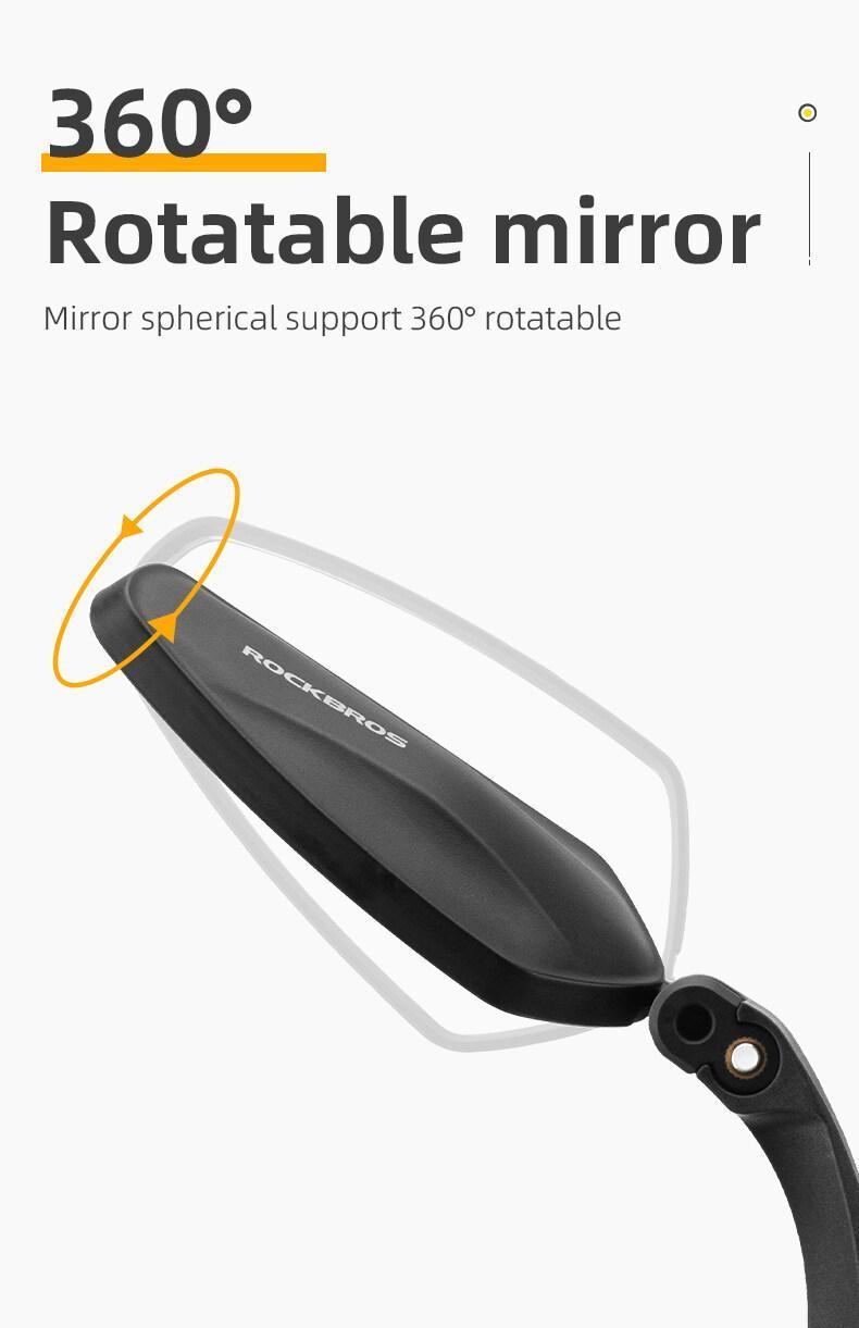 ROCKBROS Bicycle Handlebar Rear View Mirror Bike Cycling Wide Range Backsight Reflector Adjustable Left Right Bike Mirror