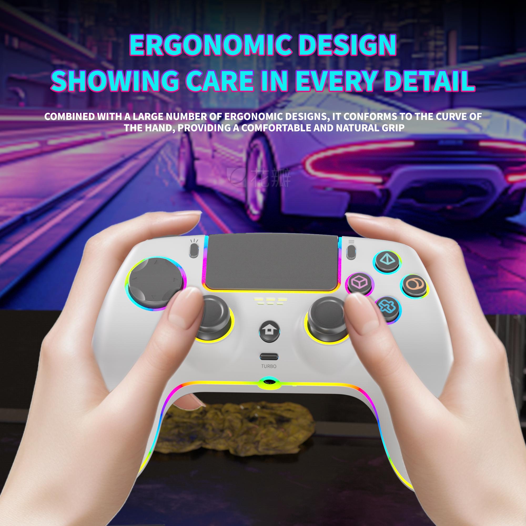 Wireless PS-5 Hall Effect Controller for PlayStation5，PC  Equipped with Anti-Drift Technology, Bluetooth 5.0, 2 Macro Back Buttons, Touchpad, 6-Axis Gyro, Turbo Function & 3.5mm Jack