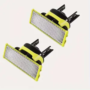 2pcs Replacement Blades Suitable for OneBlade Shaver - Compatible with QP2520, QP2530, QP2620, QP2630, QP6510, QP6520 Models - Unscented Beard and Mustache Trimming Accessories