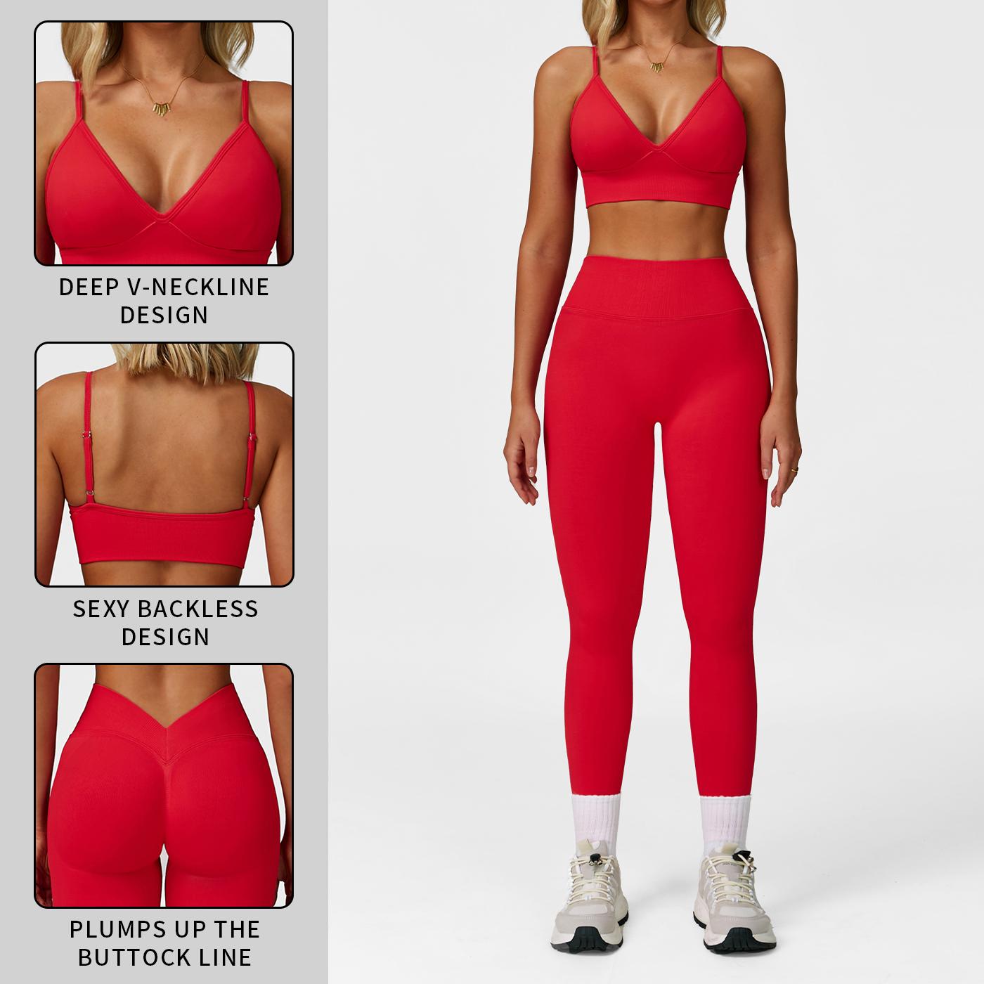 Women's Solid Color Cut-Out Backless Camisole Top & High-Waist Leggings Tracksuit Set, Sporty Comfortable Breathable Outfits for Yoga, Gym, Workouts, Running, Valentine's Day Gift for Girls, Ladies' Summer Sports Wear SpringStatements