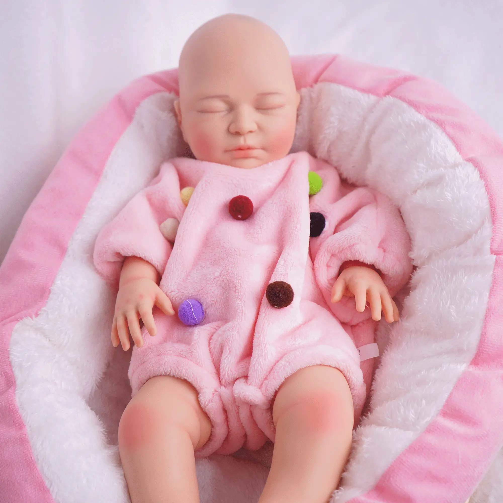 FunCuddle NO.13 Lifelike Soft Doll - 20.67-in Realistic Newborn Reborn Silicone Doll, True Infant Weight, Washable, for Girls' Birthdays & Child Development, Lifelike Soft Dolls