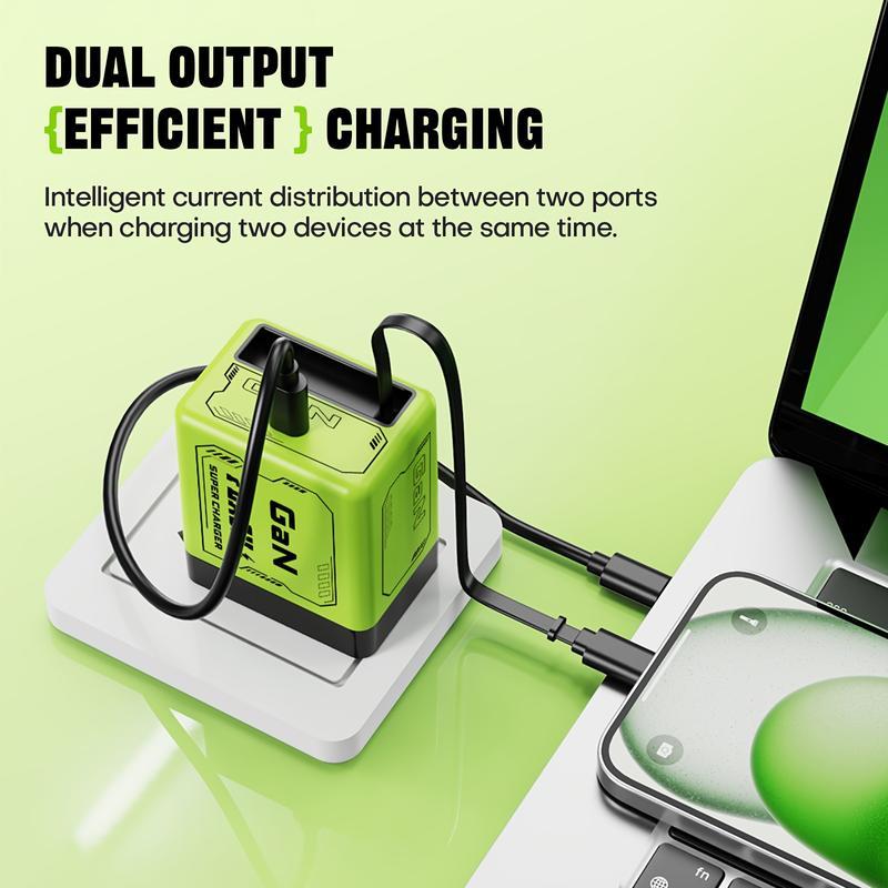 2-in-1 Retractable Travel Charger, Fast Charging, with Retractable Cable, Convenient Storage, Suitable for Travel, Compatible with iPhone, Type-C Compatible with iPhone 16/15/Pro/Pro Max, Compatible with Samsung Galaxy Series, Expandable Fast Charging