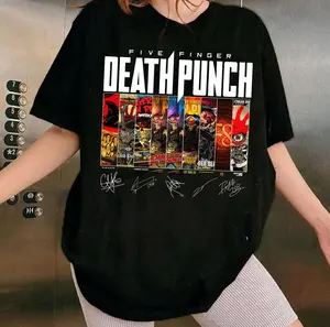 Five Finger Death Punch Discography Shirt, Metal Album Artwork Tee, Unisex Rock Shirt, Vintage Heavy Metal Fan Gift