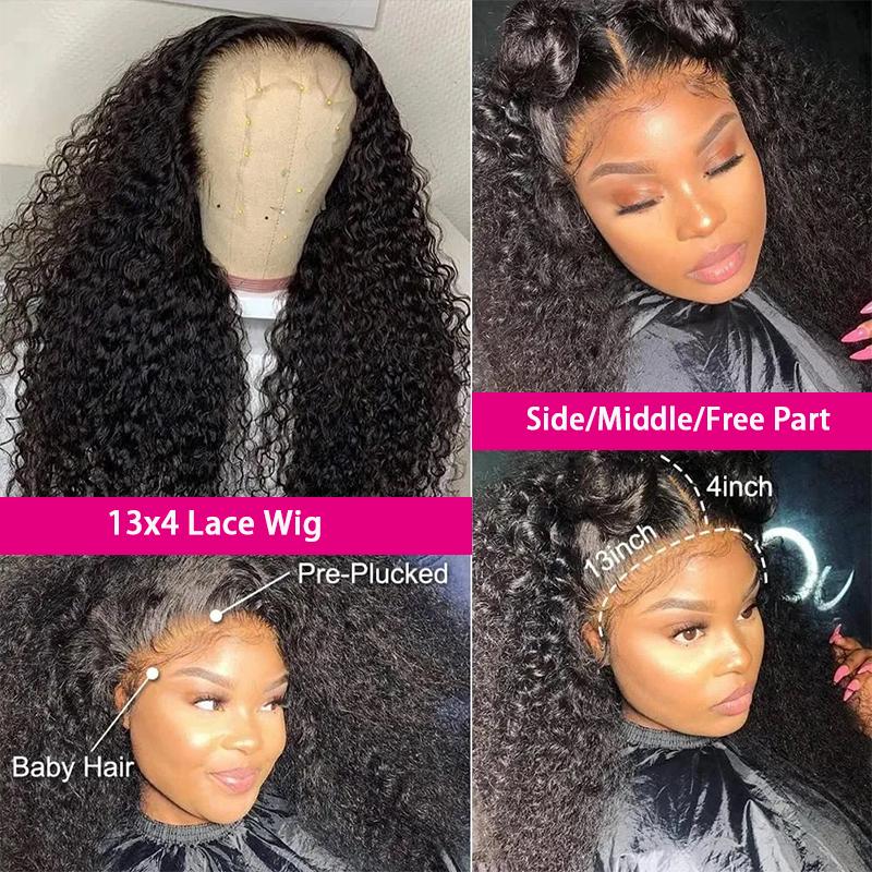 MORE FACE Kinky Curly Lace Front Wigs 13x4 Transparent Lace Frontal Wigs Human Hair Pre Plucked With Baby Hair MORE FACE Kinky Curly Lace Front Wigs 13x4 Transparent Lace Frontal Wigs Human Hair Pre Plucked With Baby Hair