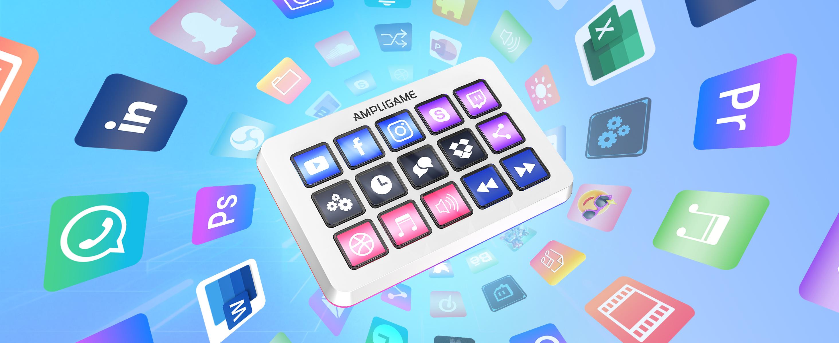 FIFINE AmpliGame LCD Keyboard with 15 Shortcuts for OBS Streaming Studio with Macro Keys, Trigger Actions, PC Media RGB Gaming Controller Deck for Content Creation/Office Work-D6