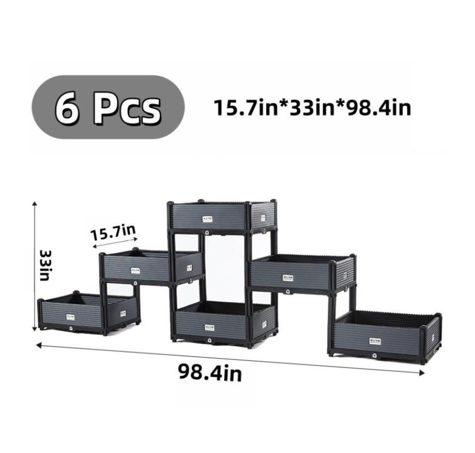 Modular Raised Garden Bed Stackable Planter Box for Vegetables Herbs Flowers with Smart Drainage System UV Resistant Frost Proof Durable BPA-Free No Tools Needed for Outdoor & Indoor Use