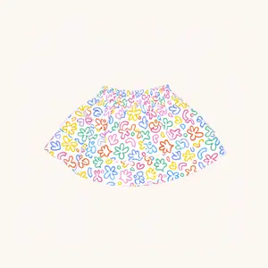Ruffle Skirt in Rainbow Doodle