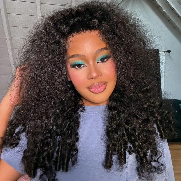 [HOT] Burmese Curly Wig 100% Human Hair Wigs For Women 200% Density Brazilian Half Glueless Wig Human Hair Ready to Wear 3 IN 1 Half Wig With Drawstring Curly Half Wig On Sale