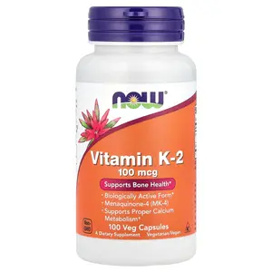 NOW Foods Vitamin K-2, 100 mcg, 100 Veg Capsules