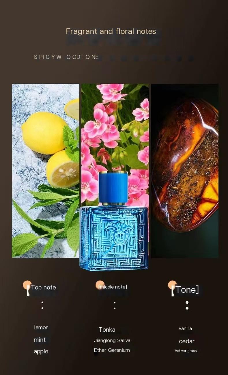 3-Piece Men's Fragrance Cift Set:Ocean Breeze, Cedarwood & Amber Eau De Toilette, 3Oml Portable Perfume Bottles for Travel