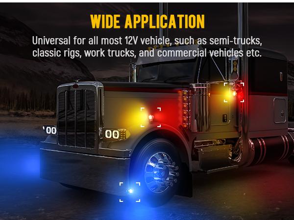 Partsam 2Pcs 2" Round Double Face 10LEDs Turn Signal Pedestal Fender Light, Amber/Red To Blue Auxiliary Lights, T-Mount, Clear Lens Partsam 2Pcs 2" Round Double Face 10LEDs Turn Signal Pedestal Fender Light, Amber/Red To Blue Auxiliary Lights, T-Mount, Clear Lens