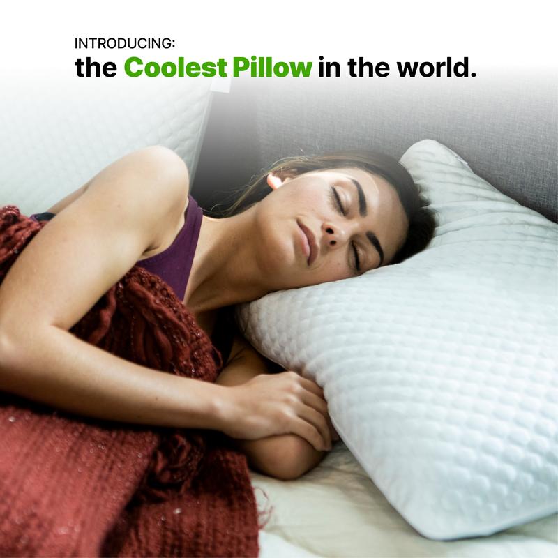 GhostBed Gel Memory Foam Pillow with Cooling Cover and Patented phase-change material