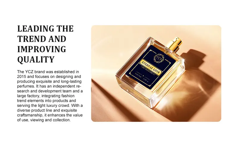 Product Introduction of YCZ Eternal Love Perfume 2.6oz - Luxurious Aromatic Cologne with Musk Ambergris Jasmine Rose Patchouli & Fruity Notes Vanilla Scented Liquid Eau De Parfum Edp Intense Eau De Parfum Eau De Parfum Edp Intense 8