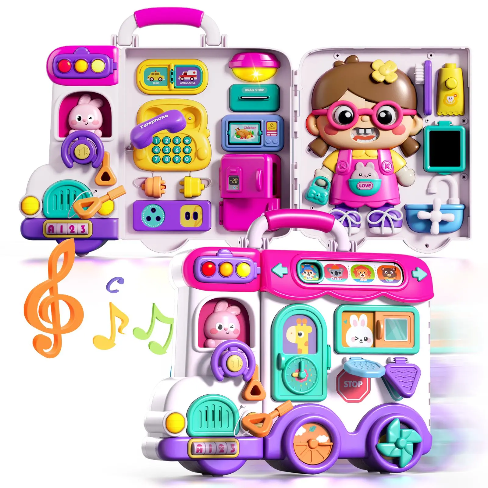 Musical Christmas Tabletop Decoration Board - Interactive Festive Home, Party Decorative Display with Visual Elements