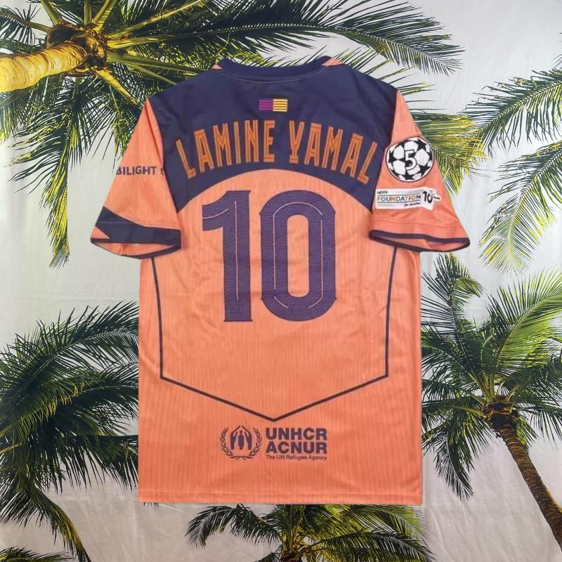 2025-2026 Away Orange Fan Edition Football Jersey Yamal No. 10  Crafted with Premium Artistry