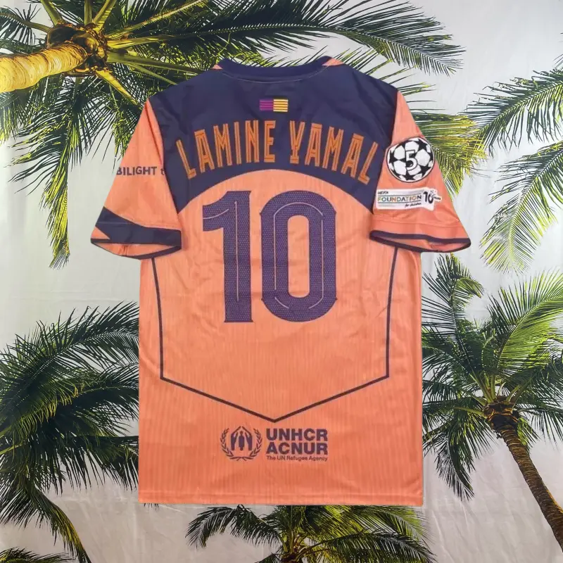 2025-2026 Away Orange Fan Edition Football Jersey Yamal No. 10  Crafted with Premium Artistry