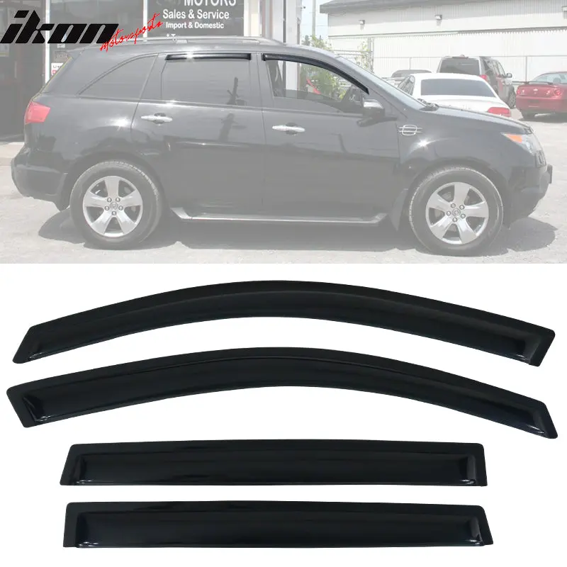 Visor Windows for Acura MDX 2007-2013 Rain Guard Acrylic Slim Style Smoke