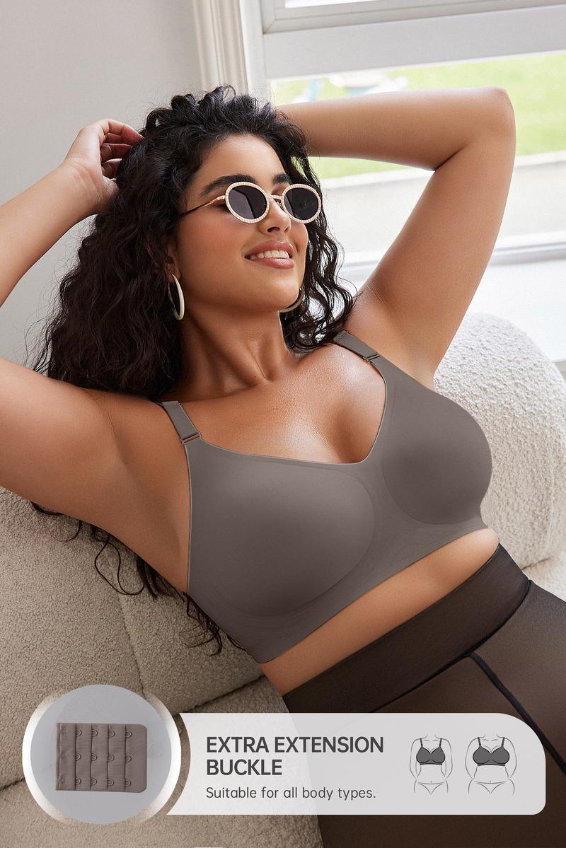OEAK 2pcs Seamless Women's Bra with Soft Support Wireless and Full Coverage Available in Regular and Plus Sizes