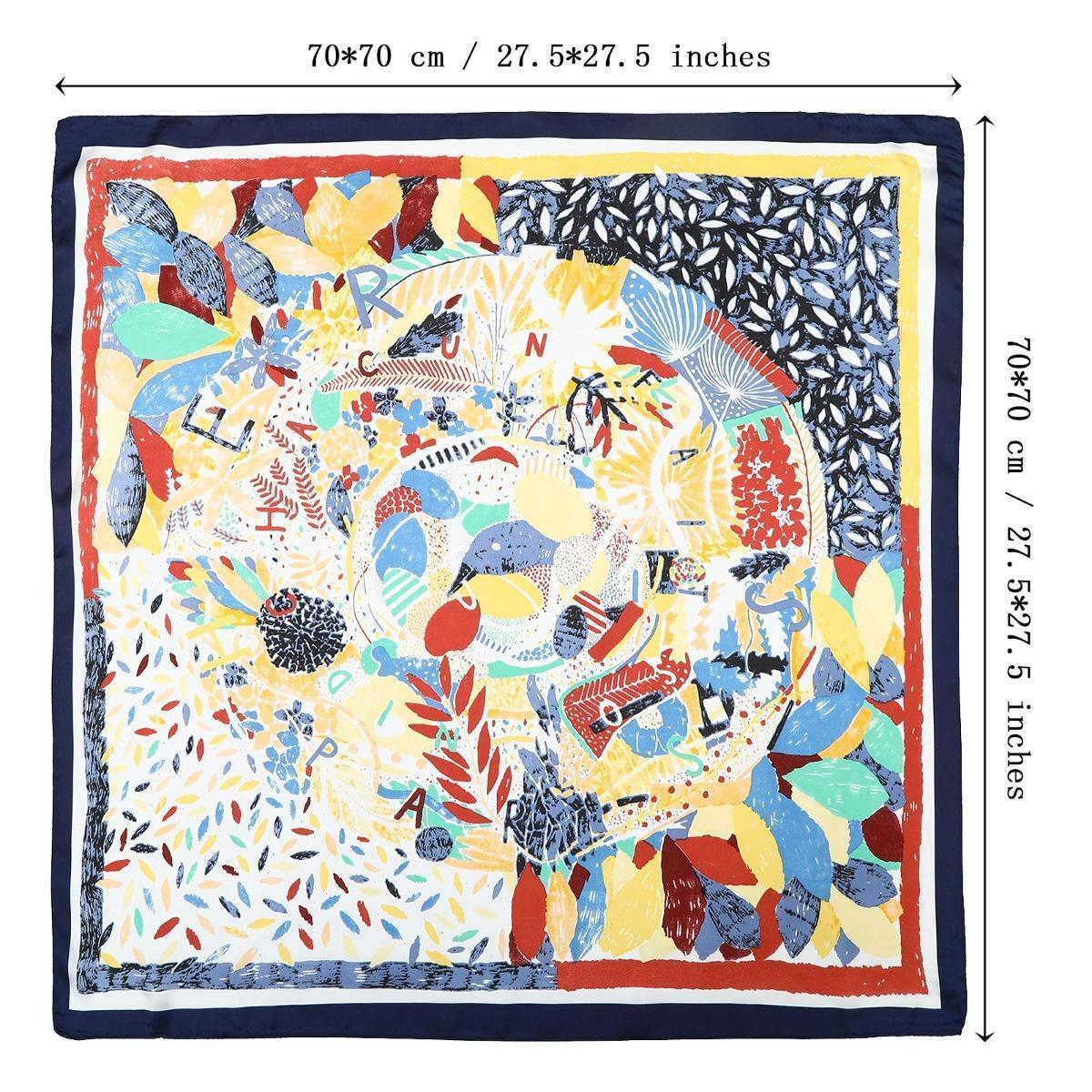 4-piece suit  27.5” Silk Like Square Head Scarf Neck Scarves for Women and Girl Hair Kerchief Bandanas Sleeping Head Wrap Headbands Head Wraps