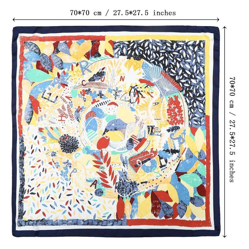 4-piece suit  27.5” Silk Like Square Head Scarf Neck Scarves for Women and Girl Hair Kerchief Bandanas Sleeping Head Wrap Headbands Head Wraps