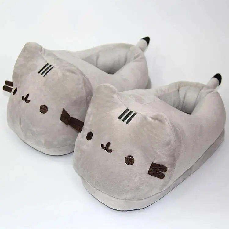 Cartoon Full-Covered Plush Cat Slippers - Warm Winter Indoor Slides, Cute Anime Footwear for Women, Casual Fashion & Fashionable Home Shoes