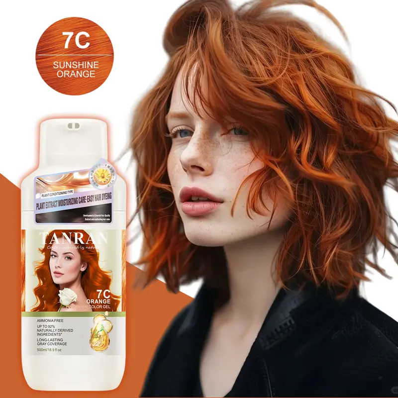 5-in-1 Herbal Hair Color Shampoo, designed for women and men for grey and dark hair, offers a wide range of hair color colors in orange, blue-black and black.Long-lasting color development, strong coverage and customized.natural herbal ginger dye Haircare